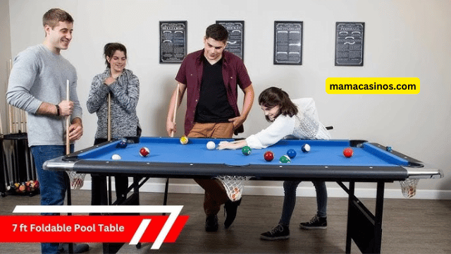 Compact and portable foldable pool table for small spaces